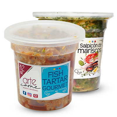 combo tartar de atun y salpicon de mariscos